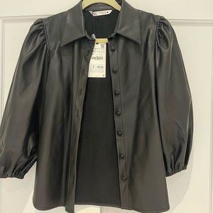 Faux leather blouse/jacket